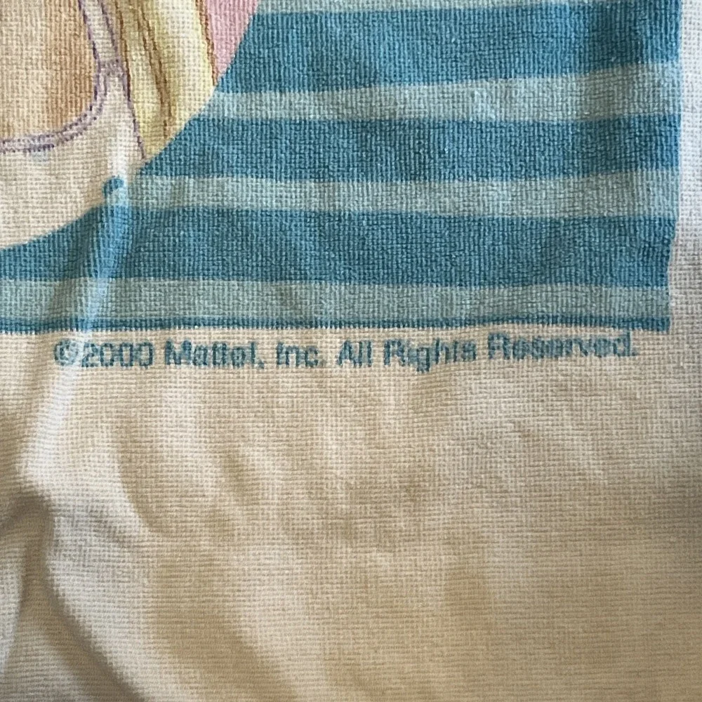 Barbie Beach Towel Girl Swimsuit Mattel  2000 Vintage 24x50